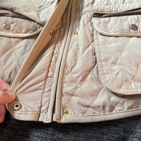 Women's Quilted Jacket - Cream/Beige - Picture 2 of 10